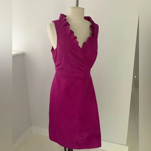 New Vintage J crew silk dress 6 8 10 dahlia wedding guest bridesmaid - Picture 3 of 9